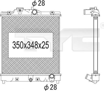 TYC 712-1008 - Radiator, engine cooling autospares.lv