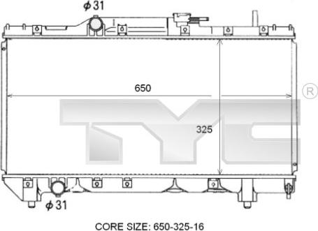 TYC 736-0097 - Radiator, engine cooling autospares.lv