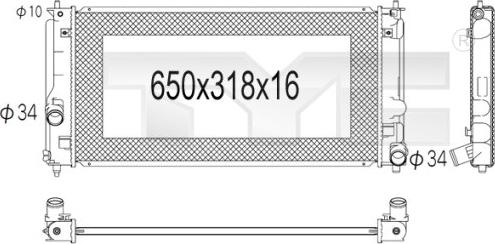 TYC 736-1006 - Radiator, engine cooling autospares.lv