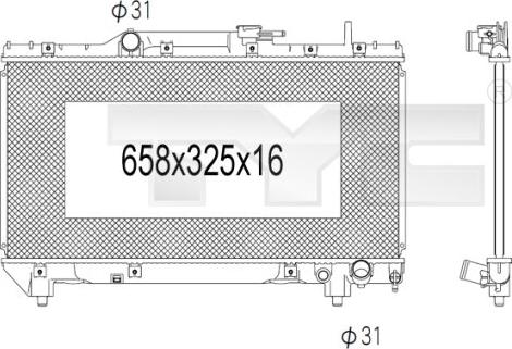 TYC 736-1001 - Radiator, engine cooling autospares.lv