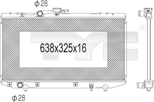 TYC 736-1016 - Radiator, engine cooling autospares.lv