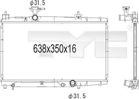 TYC 736-1010 - Radiator, engine cooling autospares.lv