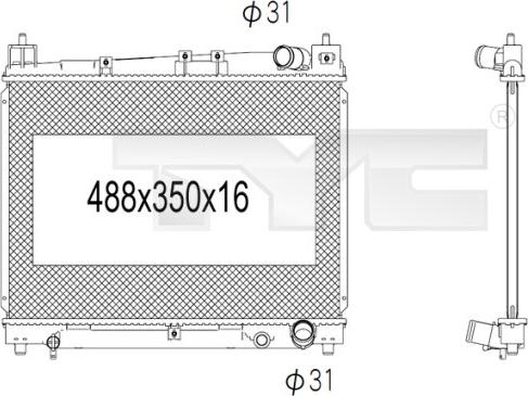 TYC 736-1013 - Radiator, engine cooling autospares.lv