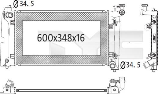 TYC 736-1024 - Radiator, engine cooling autospares.lv