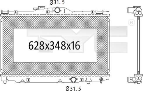 TYC 736-1025 - Radiator, engine cooling autospares.lv