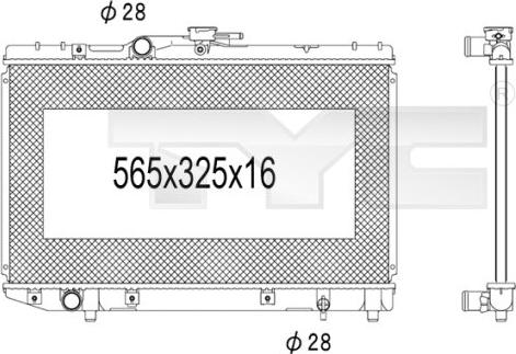 TYC 736-1026 - Radiator, engine cooling autospares.lv