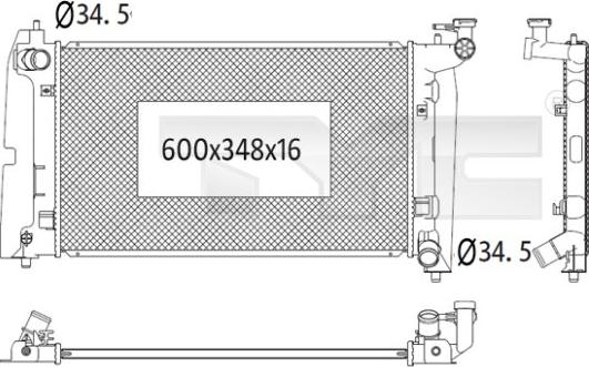 TYC 736-1020 - Radiator, engine cooling autospares.lv