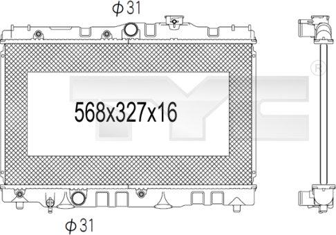 TYC 736-1028 - Radiator, engine cooling autospares.lv