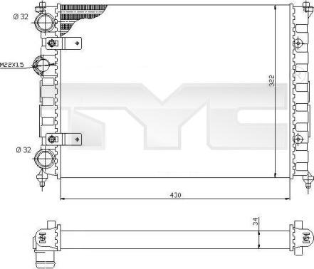 TYC 731-0004 - Radiator, engine cooling autospares.lv