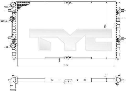 TYC 731-0002 - Radiator, engine cooling autospares.lv