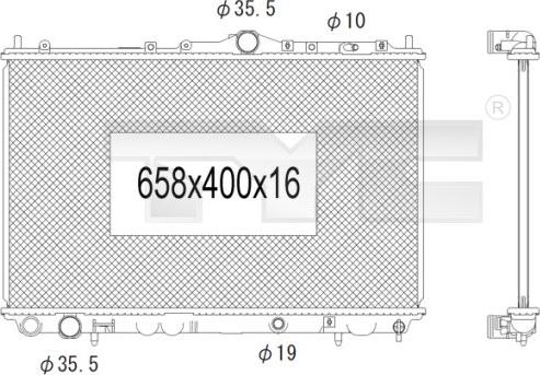 TYC 738-1002 - Radiator, engine cooling autospares.lv