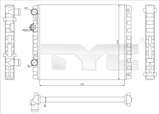 TYC 737-0040 - Radiator, engine cooling autospares.lv