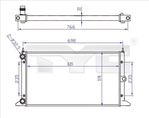 TYC 737-0043-R - Radiator, engine cooling autospares.lv