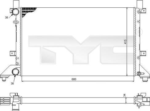 TYC 737-0056 - Radiator, engine cooling autospares.lv