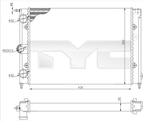 TYC 737-0050 - Radiator, engine cooling autospares.lv