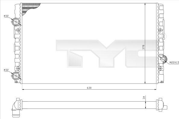 TYC 737-0051-R - Radiator, engine cooling autospares.lv