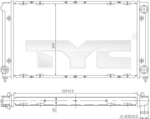 TYC 737-0019 - Radiator, engine cooling autospares.lv