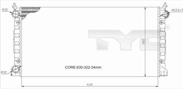 TYC 737-0034-R - Radiator, engine cooling autospares.lv