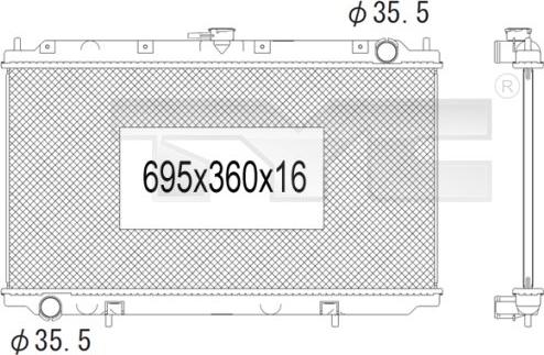 TYC 724-1009 - Radiator, engine cooling autospares.lv