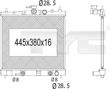 TYC 724-1014 - Radiator, engine cooling autospares.lv