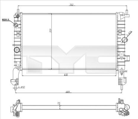 TYC 725-0048-R - Radiator, engine cooling autospares.lv