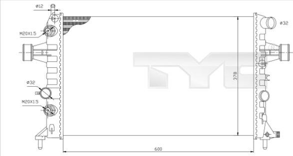 TYC 725-0006 - Radiator, engine cooling autospares.lv