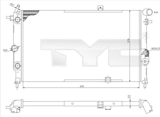 TYC 725-0001-R - Radiator, engine cooling autospares.lv