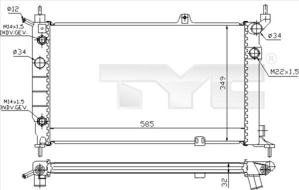 TYC 725-0002 - Radiator, engine cooling autospares.lv