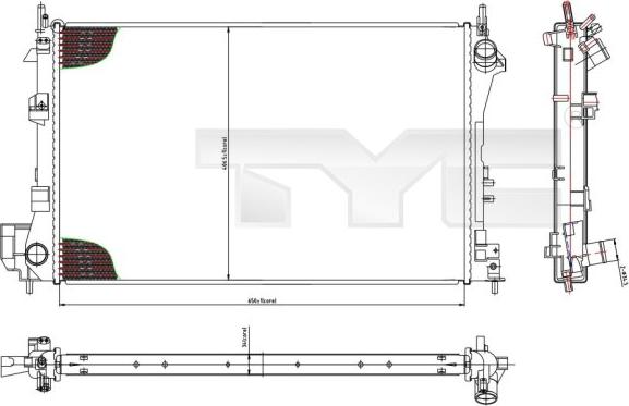 TYC 725-0010 - Radiator, engine cooling autospares.lv