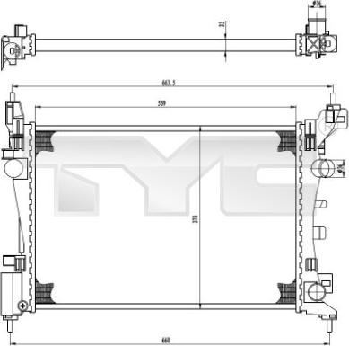 TYC 725-0035 - Radiator, engine cooling autospares.lv