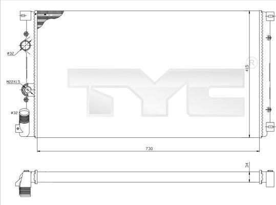 TYC 725-0030 - Radiator, engine cooling autospares.lv