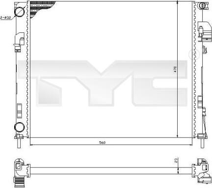 TYC 725-0031 - Radiator, engine cooling autospares.lv