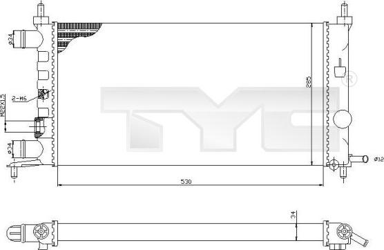 TYC 725-0025-R - Radiator, engine cooling autospares.lv