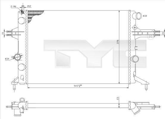 TYC 725-0021 - Radiator, engine cooling autospares.lv