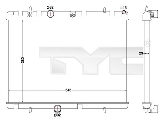 TYC 726-0019-R - Radiator, engine cooling autospares.lv