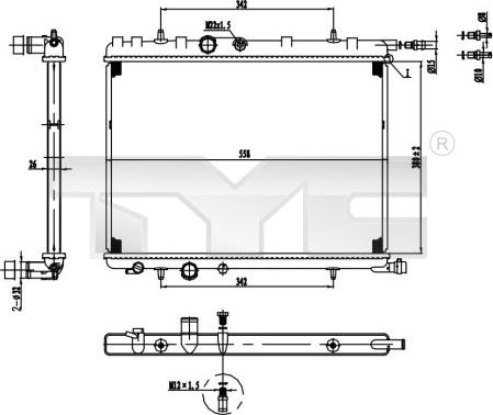 TYC 726-0016 - Radiator, engine cooling autospares.lv