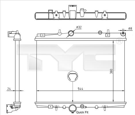 TYC 726-0018-R - Radiator, engine cooling autospares.lv