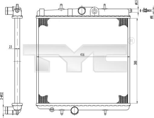 TYC 726-0017-R - Radiator, engine cooling autospares.lv