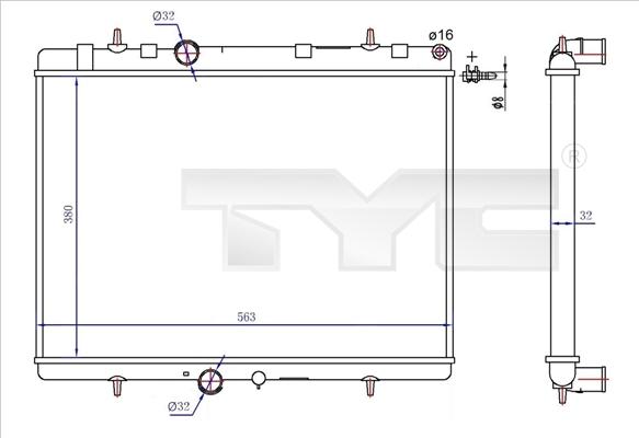 TYC 726-0020-R - Radiator, engine cooling autospares.lv