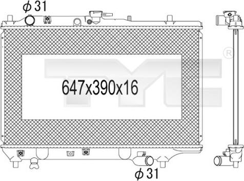 TYC 720-1009 - Radiator, engine cooling autospares.lv