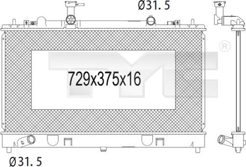 TYC 720-1006 - Radiator, engine cooling autospares.lv