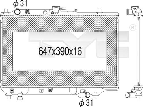 TYC 720-1007 - Radiator, engine cooling autospares.lv