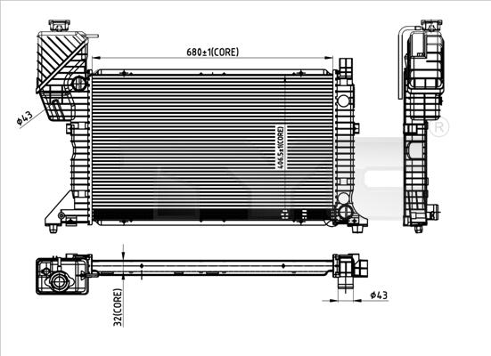 TYC 721-0007 - Radiator, engine cooling autospares.lv
