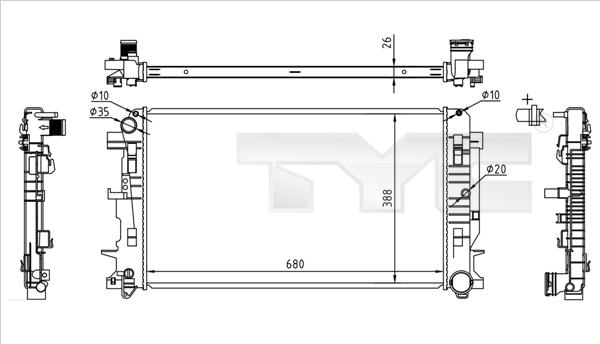 TYC 721-0014 - Radiator, engine cooling autospares.lv