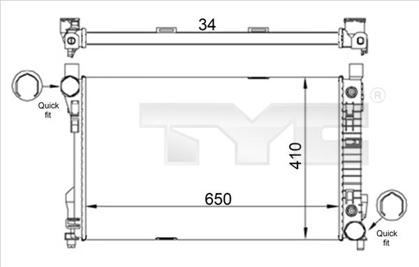 TYC 721-0013-R - Radiator, engine cooling autospares.lv