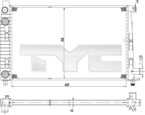 TYC 721-0012 - Radiator, engine cooling autospares.lv