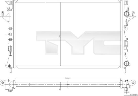 TYC 728-0049 - Radiator, engine cooling autospares.lv