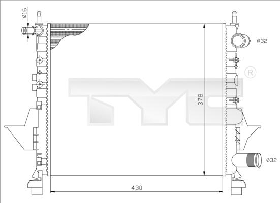 TYC 728-0041 - Radiator, engine cooling autospares.lv