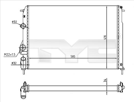 TYC 728-0055-R - Radiator, engine cooling autospares.lv