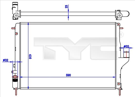 TYC 728-0056-R - Radiator, engine cooling autospares.lv